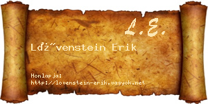 Lövenstein Erik névjegykártya